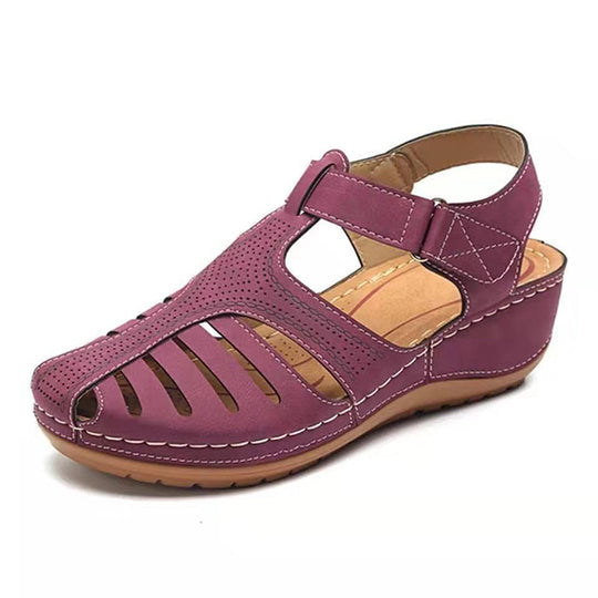 Damen Bequeme orthopädische Sandalette mit geschlossener Zehenpartie und verstellbarem Klettverschluss Shop Nory