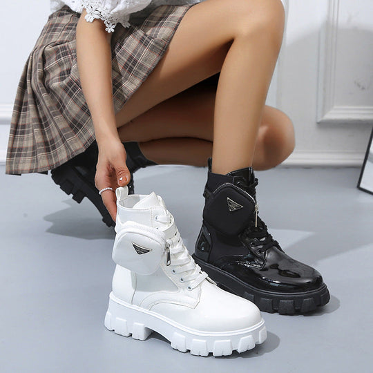 Damen High-Top Stiefel mit robustem Sohlendesign und praktischem Reißverschluss