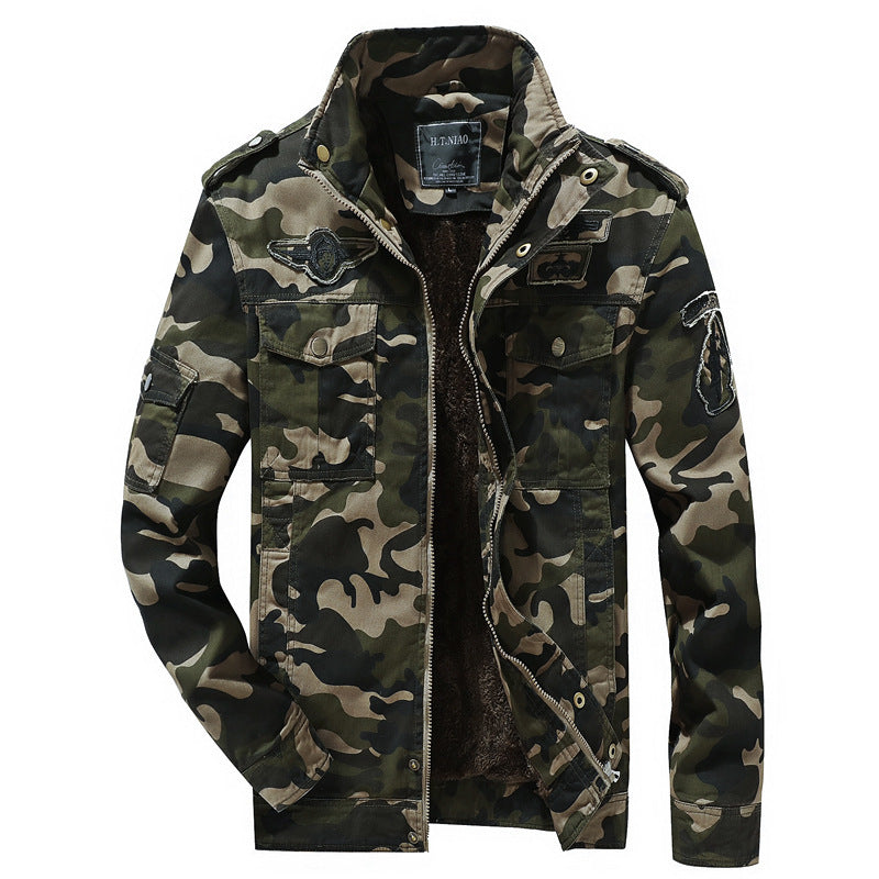 Herren Camouflage-Fieldjacke mit Sherpa‑Futter und multifunktionalen Utility‑Taschen Shop Nory