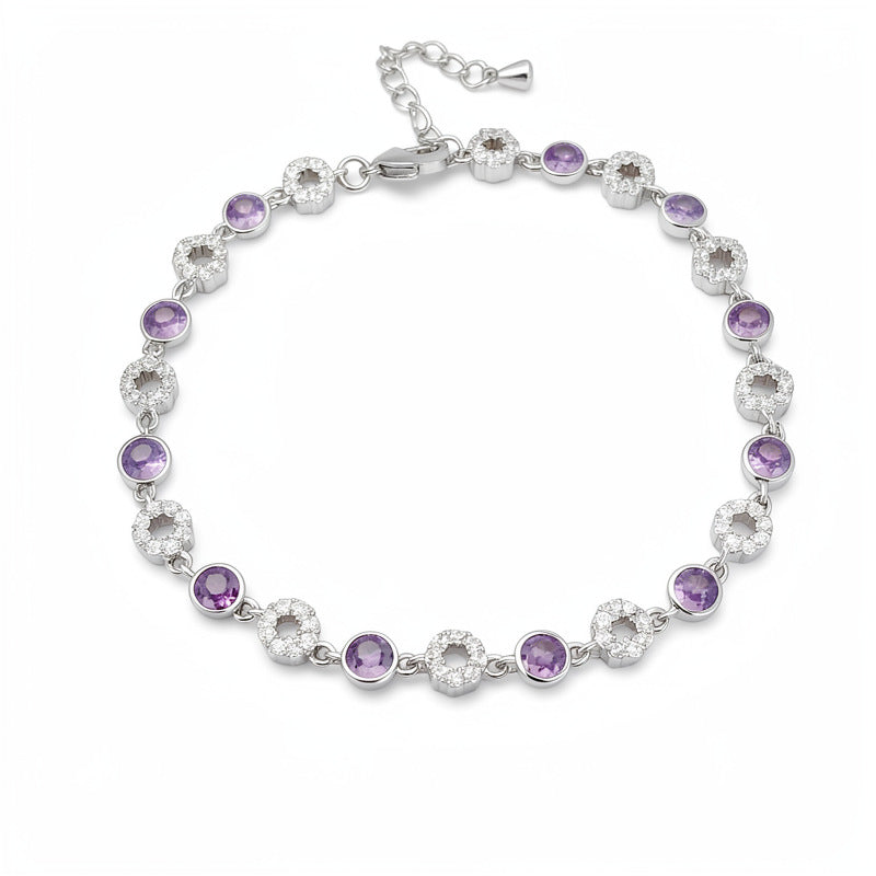 Zarte Kreissteinarmband mit Funkelnden Zirkonia
