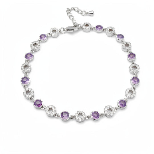 Zarte Kreissteinarmband mit Funkelnden Zirkonia