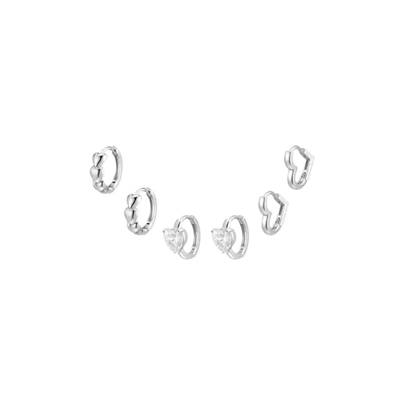 Damen Ring-Set mit funkelnden Herzen- und Blumendesigns Shop Nory
