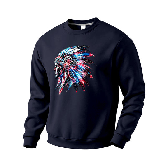 Herren Sweatshirt mit detailreichem Federschmuck-Print Shop Nory