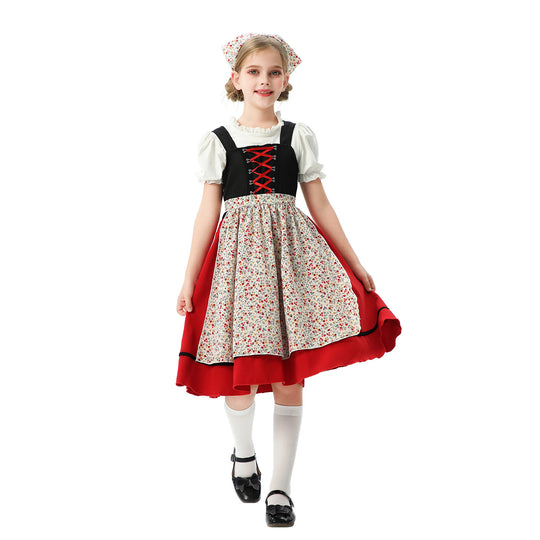 Damen nan traditionelles Kinderdirndl mit Schürze und Kopftuch Shop Nory
