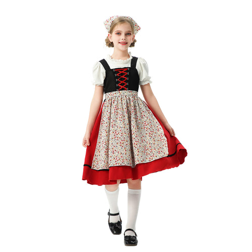 Damen nan traditionelles Kinderdirndl mit Schürze und Kopftuch Shop Nory