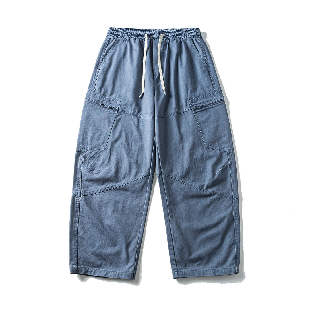 Herren Cropped Cargo-Hose mit elastischem Bund, Tunnelzug und Reißverschlusstaschen Shop Nory