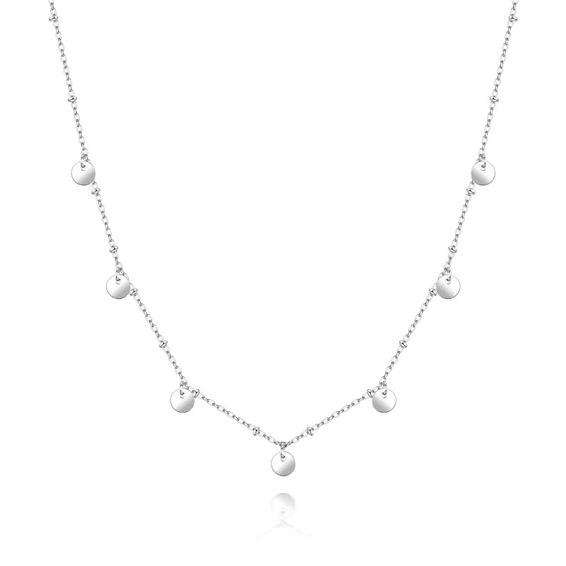 Damen Halskette mit glänzenden Plättchen und filigranem Design Shop Nory