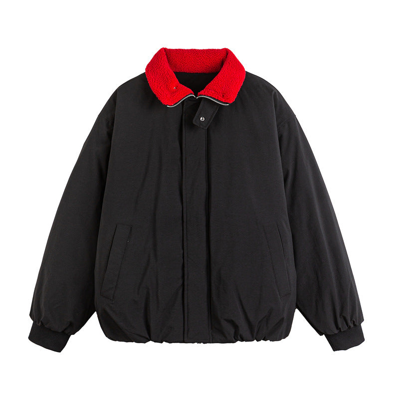 Unisex Kurz geschnittene Boxy‑Bomberjacke mit Teddy‑Umlegekragen und verdeckter Front Shop Nory