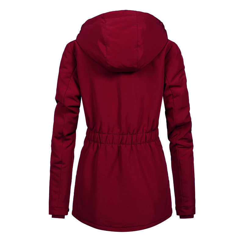 Damen Wasserabweisender Parka mit Teddyfutter, Kapuze und tailliertem Schnitt Shop Nory