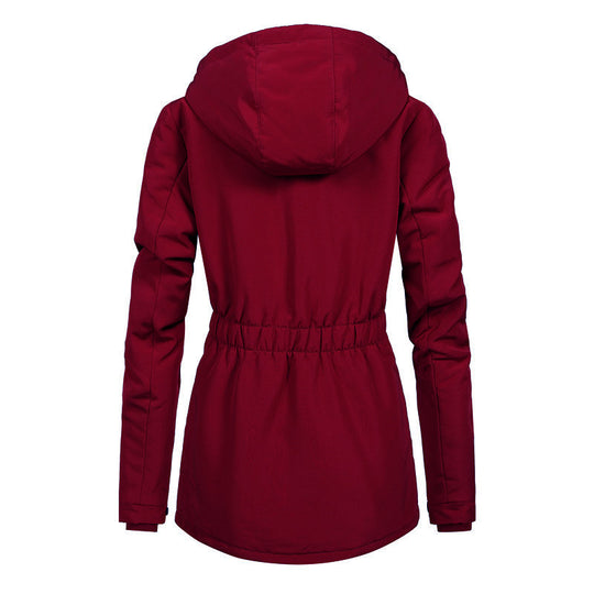Damen Wasserabweisender Parka mit Teddyfutter, Kapuze und tailliertem Schnitt Shop Nory