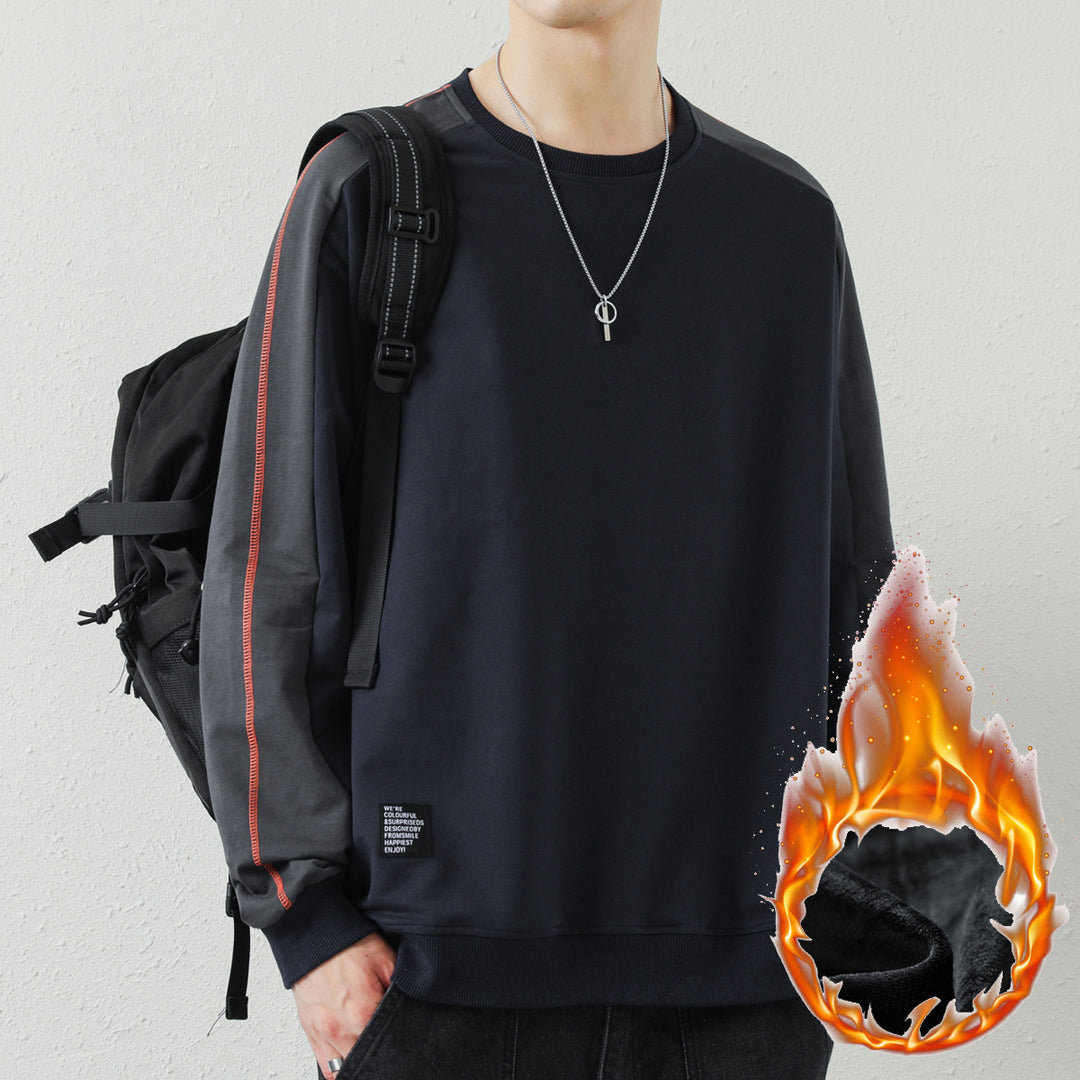 Herren Oversize-Sweatshirt mit kontrastierenden Ärmeln, Flachnaht-Details und Rippbündchen Shop Nory