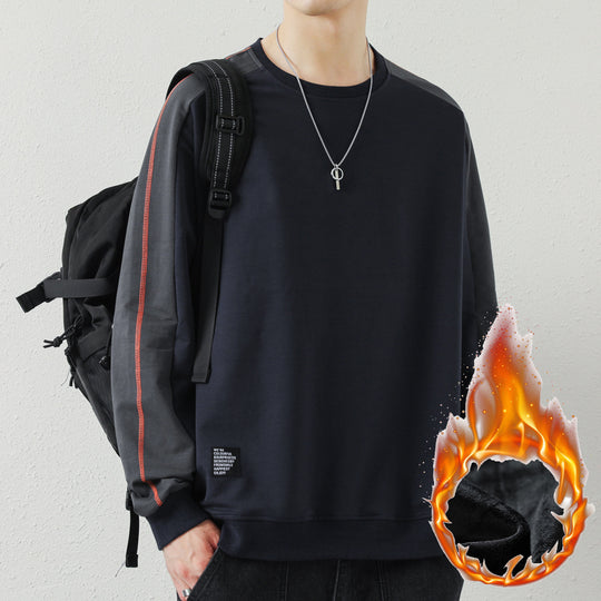 Herren Oversize-Sweatshirt mit kontrastierenden Ärmeln, Flachnaht-Details und Rippbündchen Shop Nory