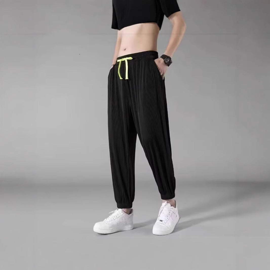 Herren Entspannte Freizeithose mit elastischem Bund und modischem Streifen Shop Nory
