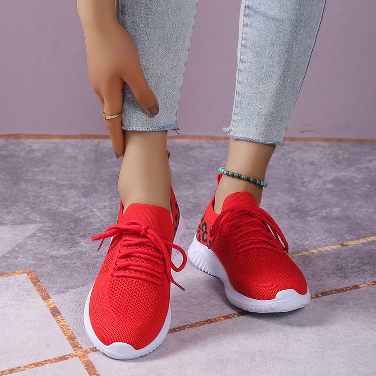 Damen Atmungsaktive Sneakers im modernen Leopardenmuster