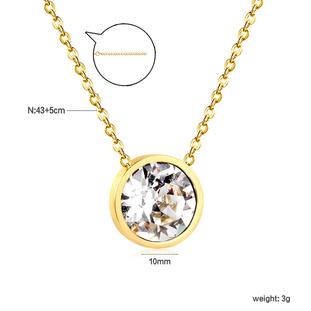 Damen Halskette mit funkelndem Kristallanhänger und eleganter Gliederkette Shop Nory