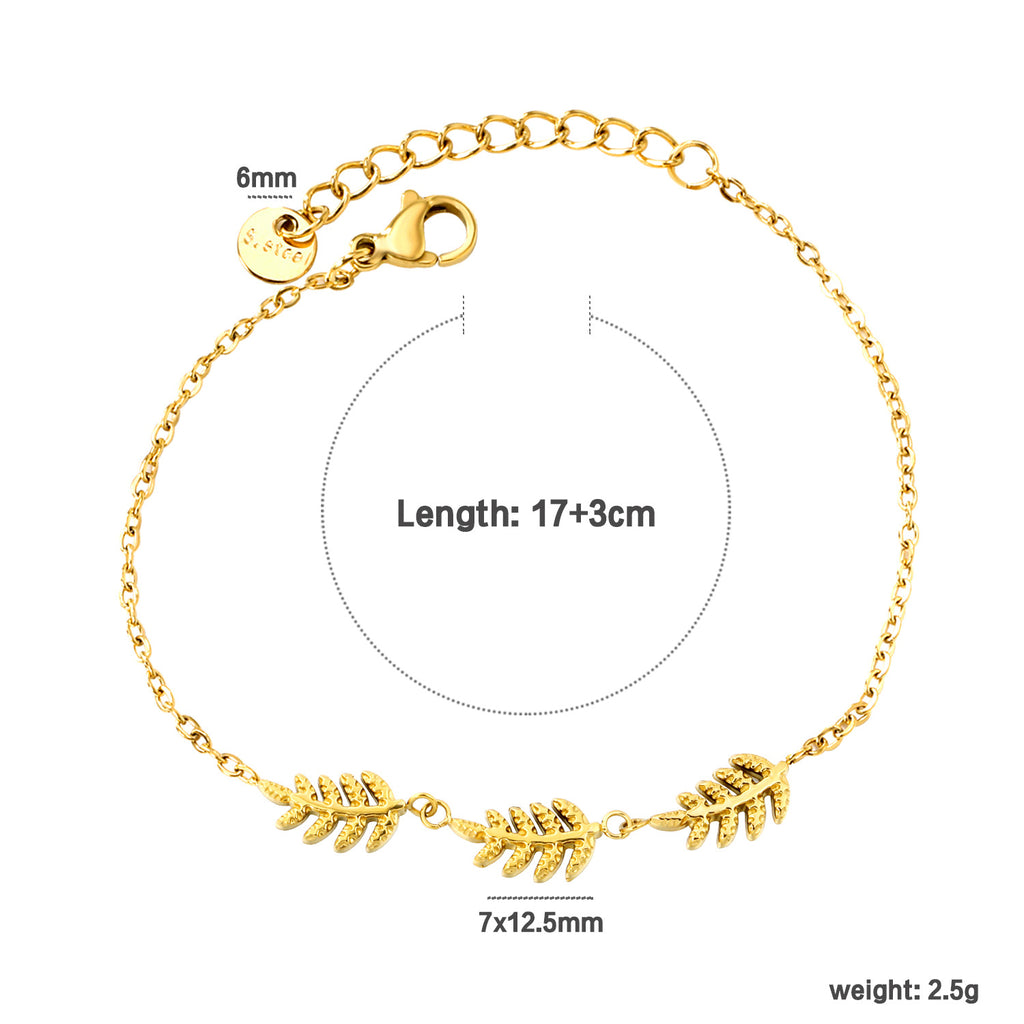 Damen Armband mit filigranem Blätterdesign und verlängerbarem Verschluss Shop Nory