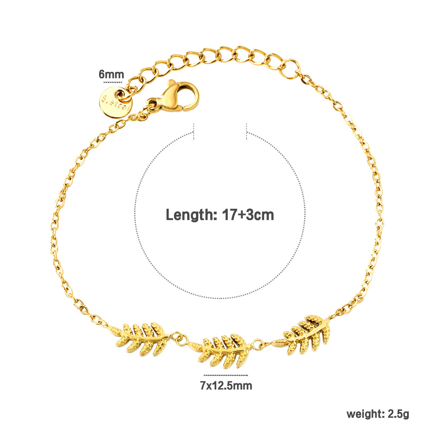 Damen Armband mit filigranem Blätterdesign und verlängerbarem Verschluss Shop Nory
