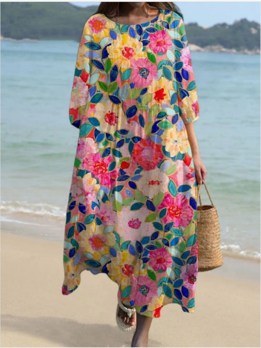 Damen Maxikleid mit floralem Design und lässigem Schnitt