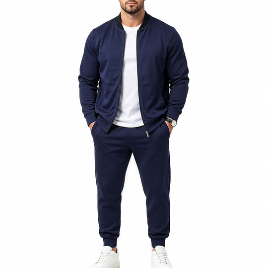 Herren Sportives Freizeit-Trainingsset mit Bomberjacke und tapered Jogginghose Shop Nory