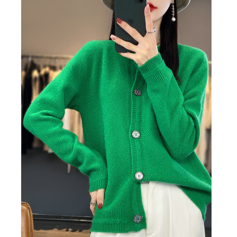 Damen Strukturierter Feinstrick-Cardigan mit kaschmirähnlicher Haptik, durchgehender Knopfleiste und kastiger Oversize‑Passform Shop Nory