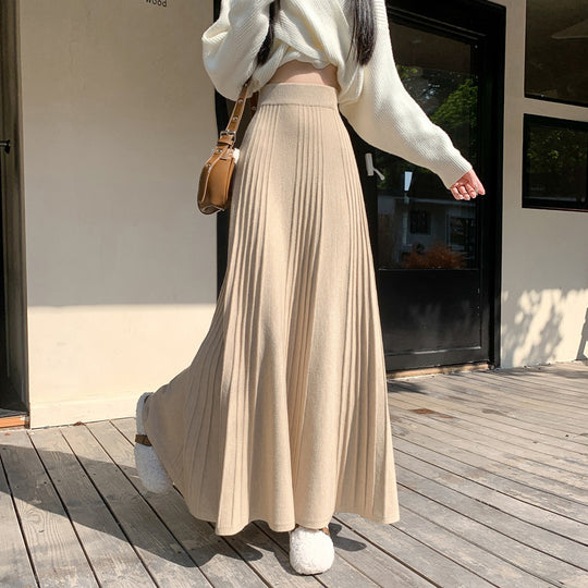 Damen Plissierter Maxirock mit hohem Bund Shop Nory 1787632235