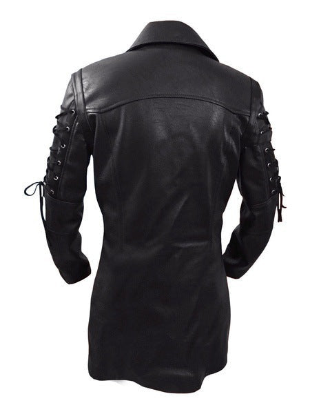 Herren Designer Bikerjacke mit asymmetrischem Reißverschluss