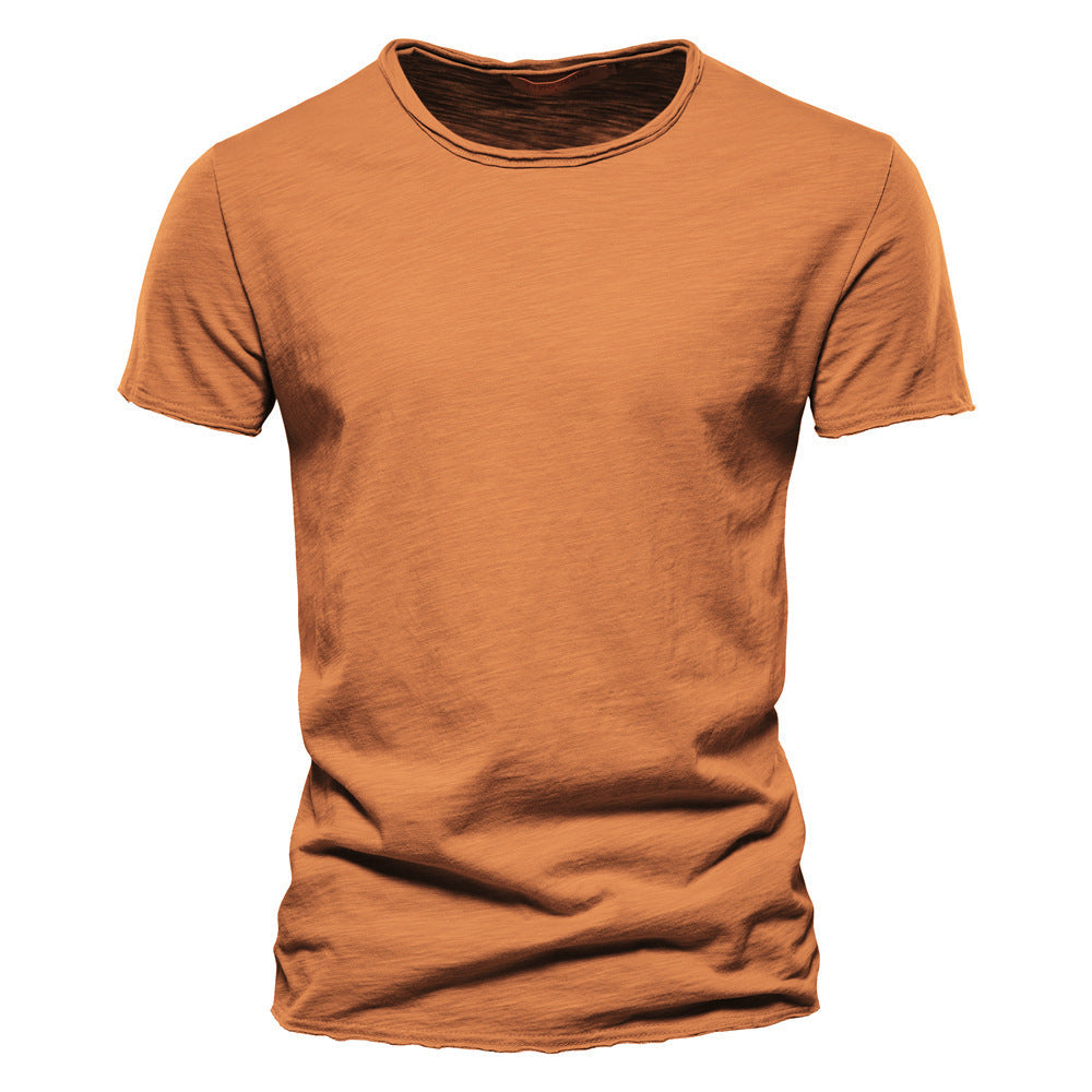 Herren nan leichtes Baumwollshirt mit Rundhalsausschnitt und schlanker Passform