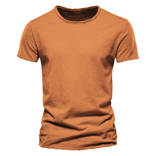 Herren nan leichtes Baumwollshirt mit Rundhalsausschnitt und schlanker Passform