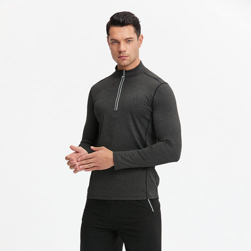 Herren Langarm-Trainingsshirt mit Halb-Reißverschluss und atmungsaktivem Funktionsmaterial Shop Nory