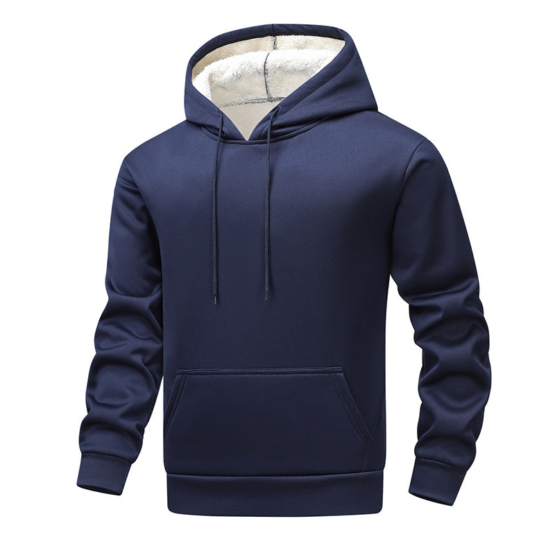 Herren Kuscheliger Teddyfleece-Kapuzenpullover mit Sherpa-Futter und Kängurutasche Shop Nory