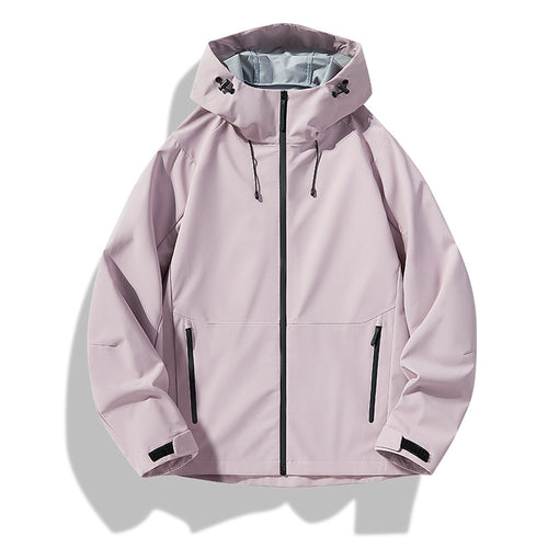 Herren Minimalistische Softshell-Regenjacke mit TPU‑Membran, verschweißten Nähten und verstellbarer Kapuze Shop Nory