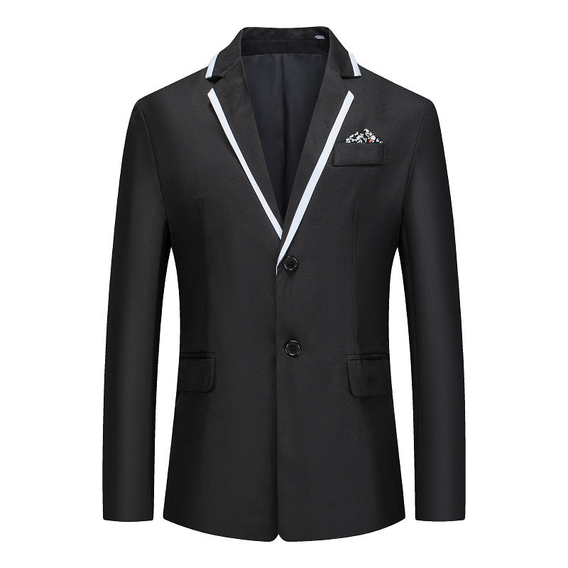 Herren eleganter smoking blazer mit kontrastierenden Details und praktischen Taschen