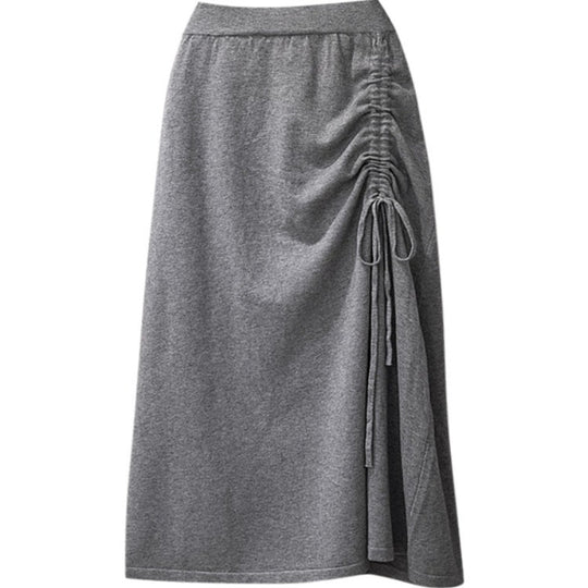 Damen Langer Rock mit Raffung und Kordelzug Shop Nory