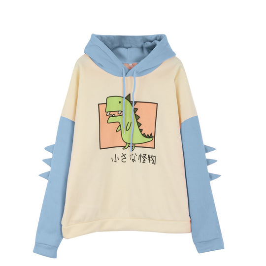 Damen nan Kapuzenpullover mit dreidimensionalen Rückendetails und niedlichem Dinosaurierprint Shop Nory