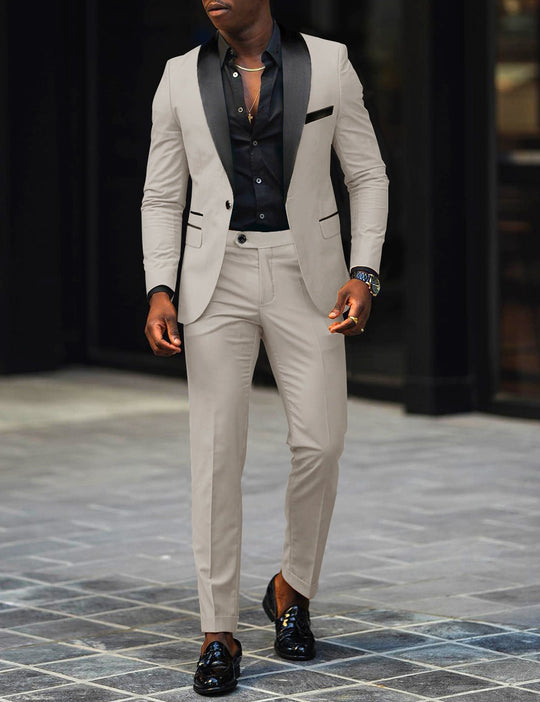 Herren Eleganter Slim-Fit Smokinganzug mit Schalkragen und taillierter Silhouette Shop Nory