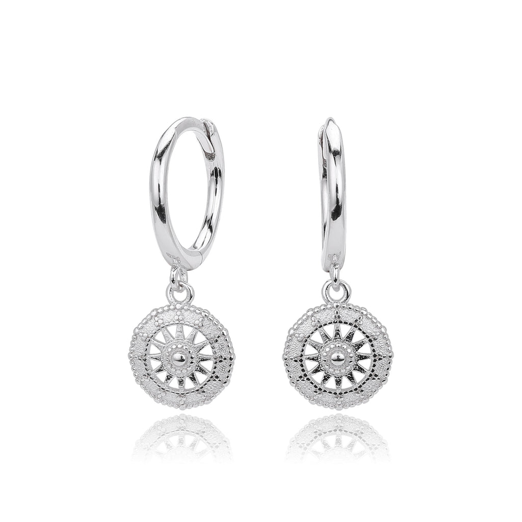 Damen Ohrhänger mit filigranem Sonnenmotiv aus hochwertigem 925 Sterling Silber Shop Nory