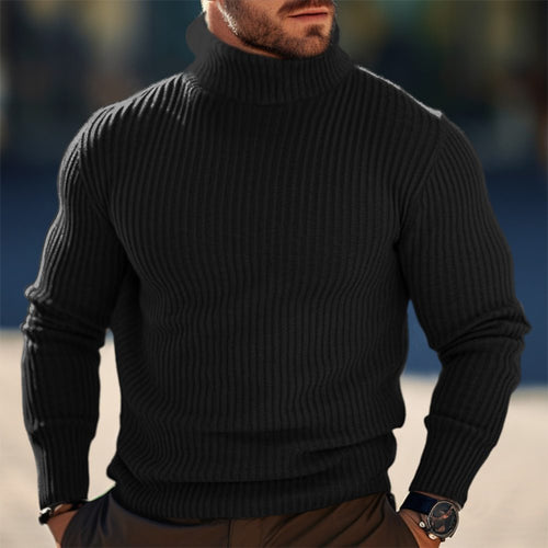 Herren Stehkragen Pullover aus strukturiertem Strick