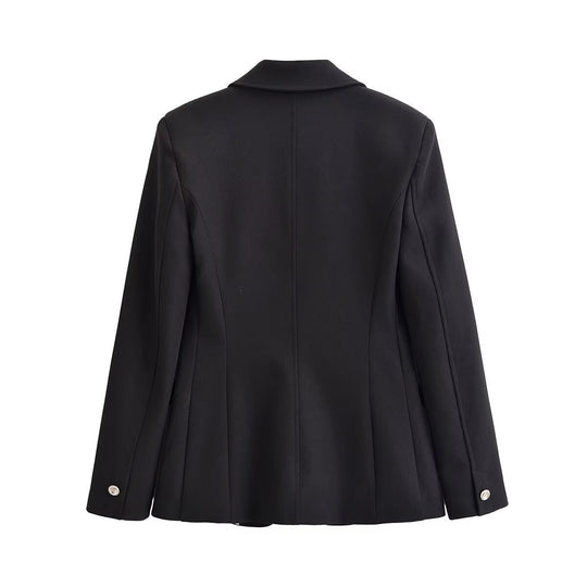 Damen Taillierter Ein-Knopf Business-Blazer mit Pattentaschen Shop Nory