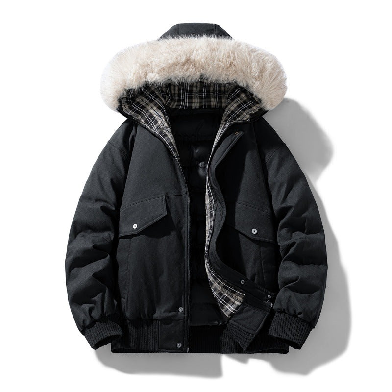 Herren Kurzparka mit wattierter Innenlage, abnehmbarer Kapuze und aufgesetzten Pattentaschen Shop Nory