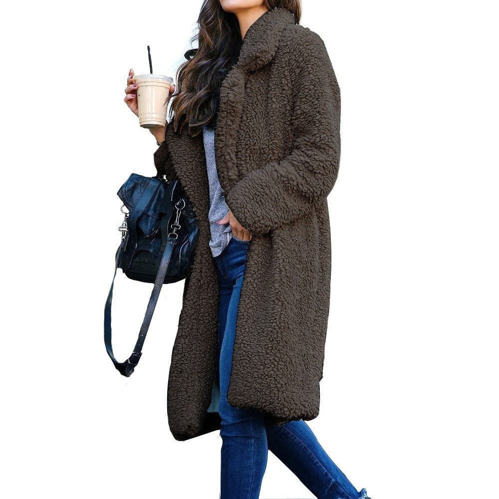Damen nan kuscheliger Teddy-Mantel mit Oversize-Schnitt und hohem Reverskragen Shop Nory