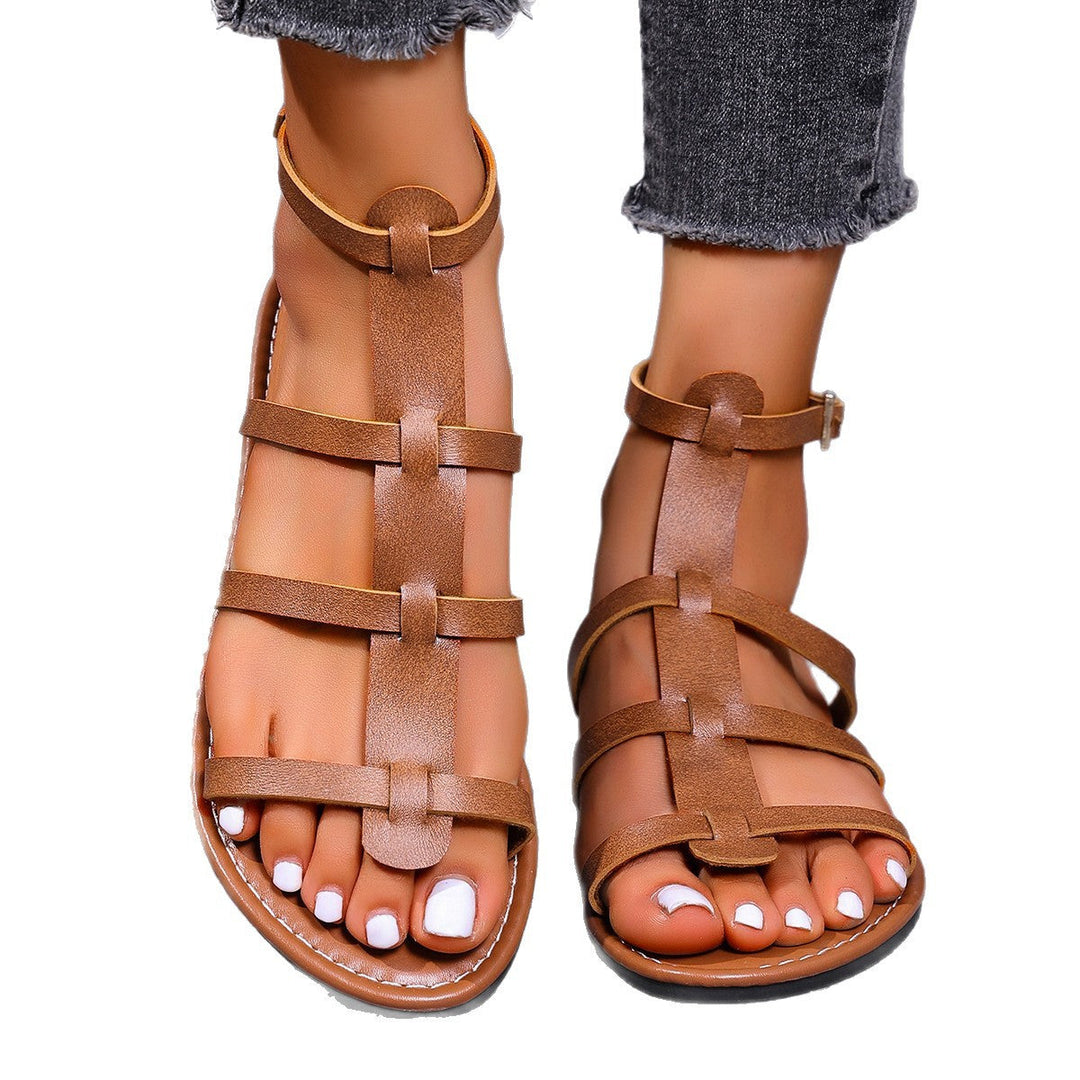Damen Flauschige Riemchen-Sandalen mit komfortablem Fußbett und ergonomischem Design