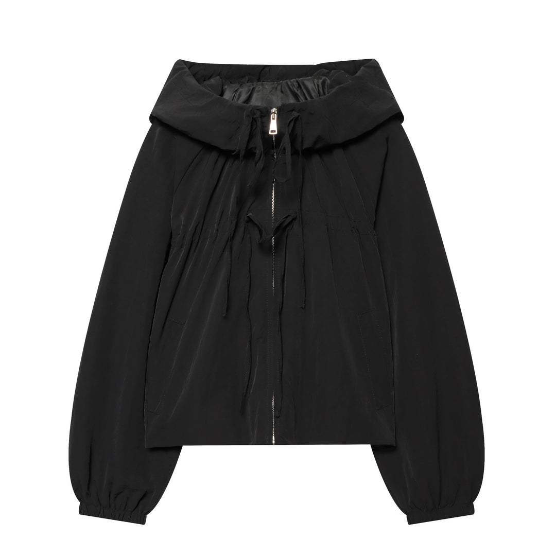 Damen Kapuzen-Cropped-Outdoorjacke mit Tunnelzug und elastischem Saum Shop Nory