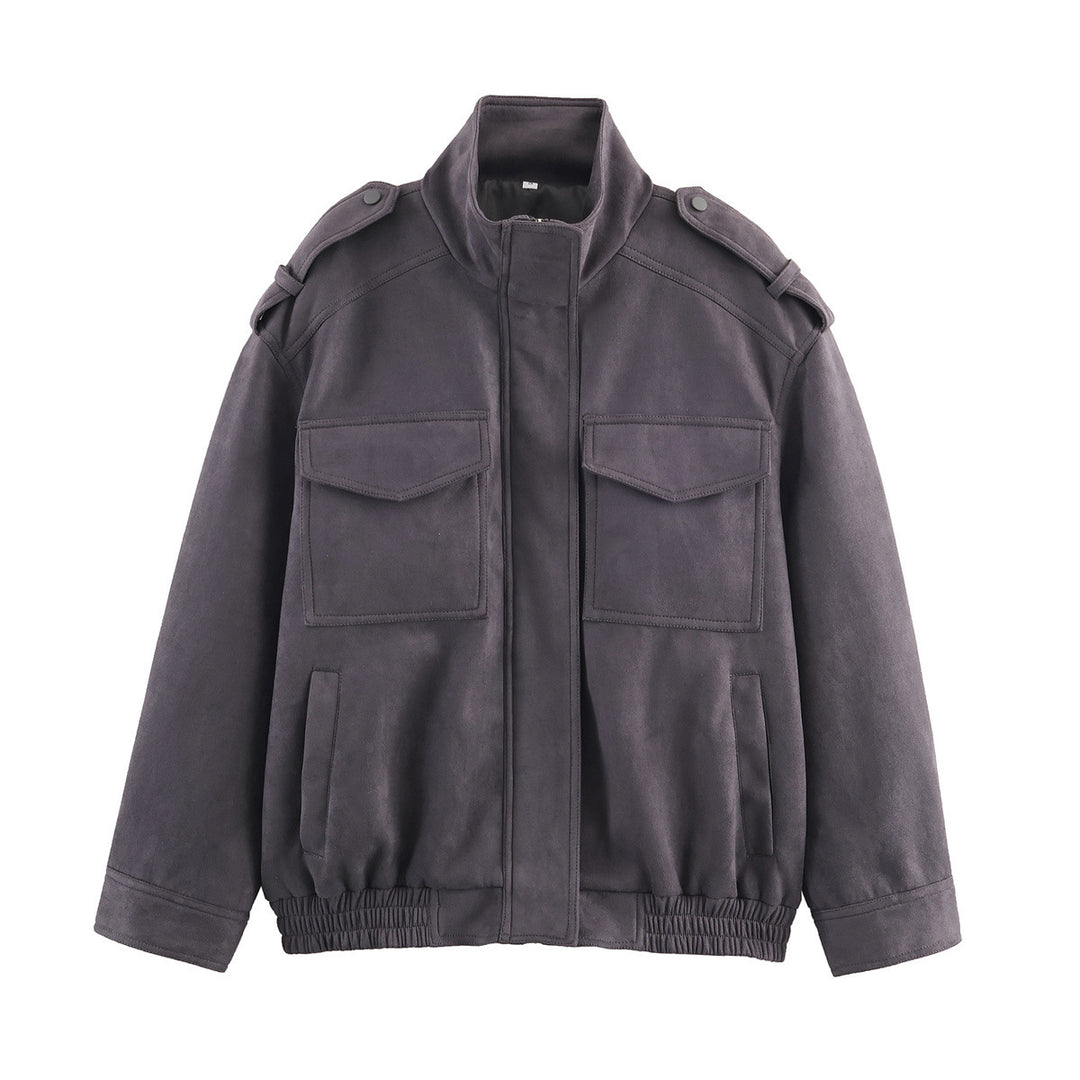 Damen Utility-Fieldjacke mit Stehkragen, Epauletten und elastischem Saum Shop Nory
