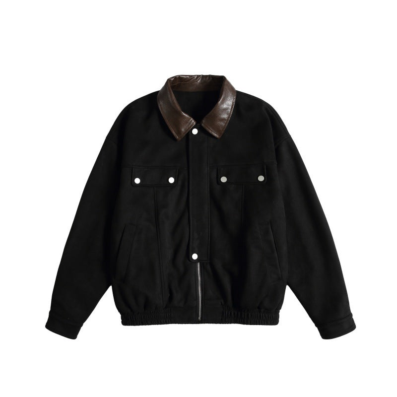Damen Kurz geschnittene Boxy-Blousonjacke mit kontrastierendem Kunstlederkragen Shop Nory