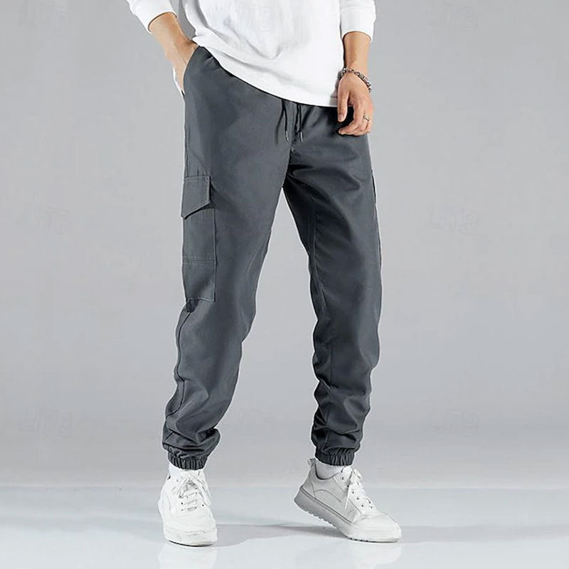 Herren Cargo-Hose mit elastischem Bund und multifunktionalen Taschen