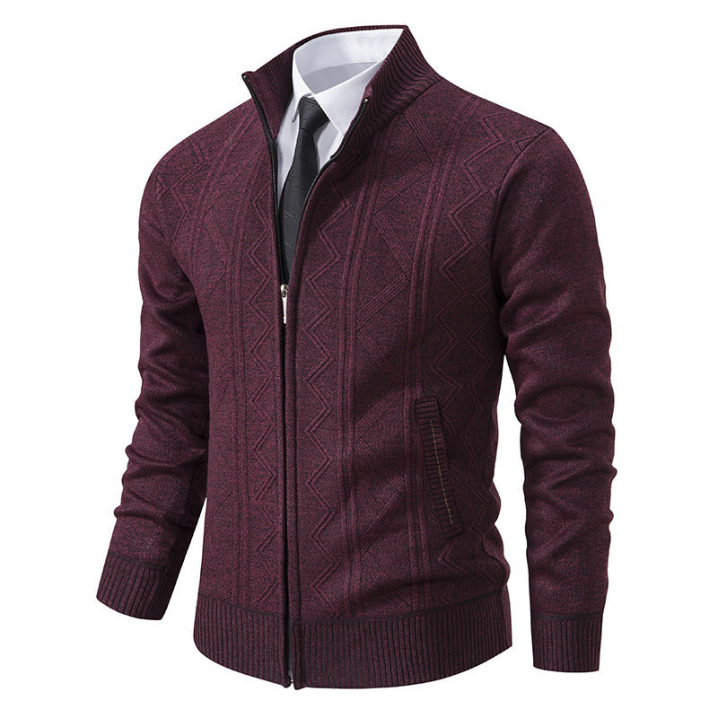 Herren Strickjacke mit modernem Zopfmuster