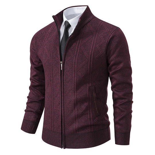 Herren Strickjacke mit modernem Zopfmuster