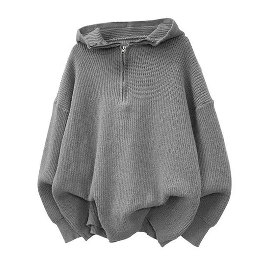 Damen Stilvoller Kapuzenpullover mit Halbreißverschluss Shop Nory