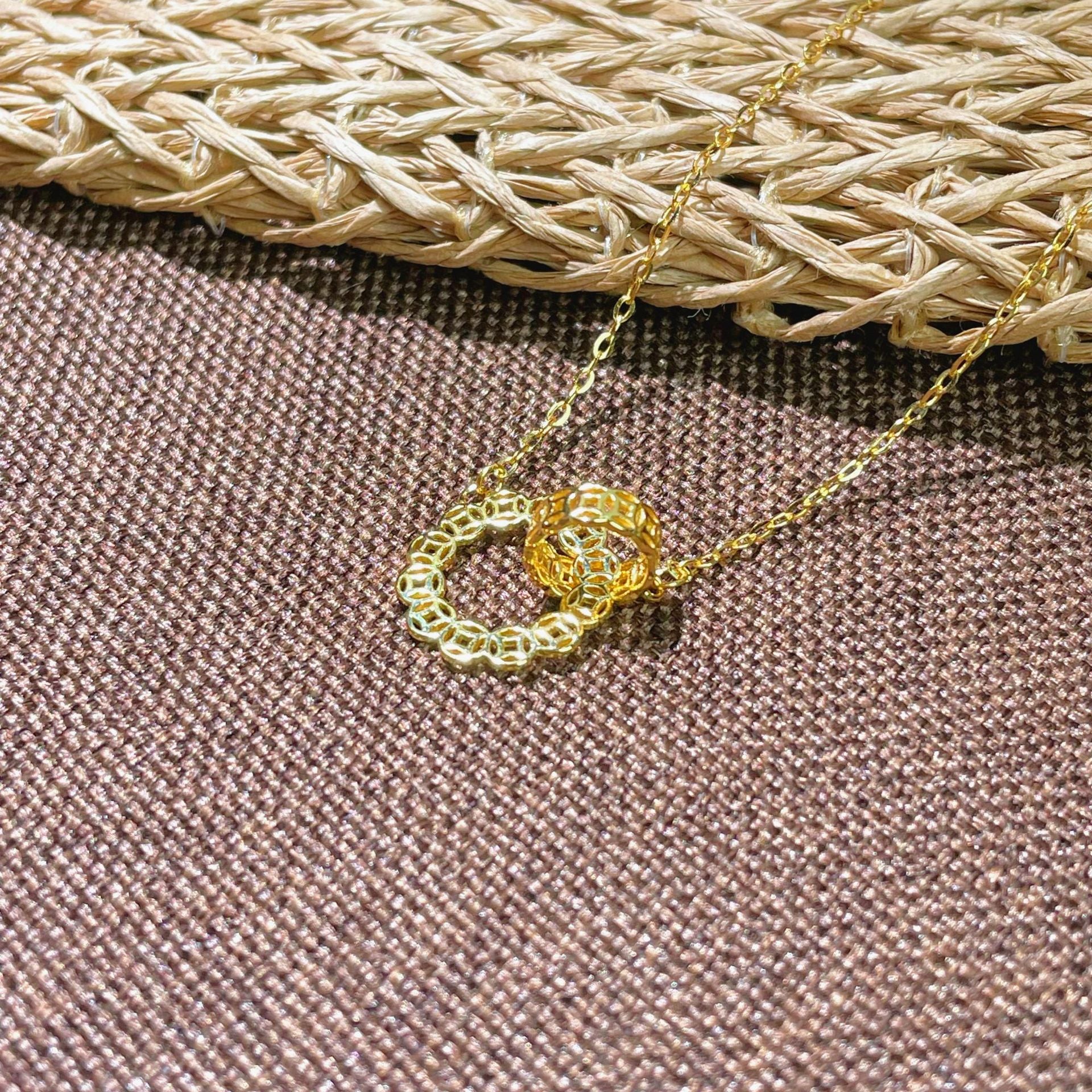Damen feine Halskette mit kunstvollem Zwilling-Anhänger Shop Nory