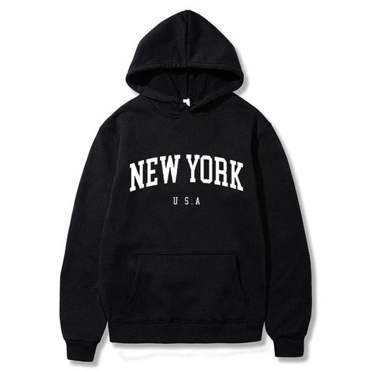 Damen Kapuzenpullover mit modischem New York Print und bequemer Passform